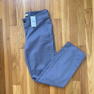 J.Crew NWT Frankie stretch pewter gray full length pants. size 2